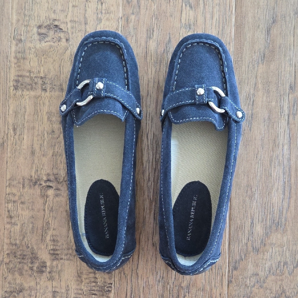 Banana Republic Navy Suede Bit Loafers - Picture 10 of 11